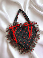 Black Strawberry Heart Bag
