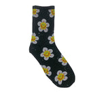 Black || White Happy Daisy Socks