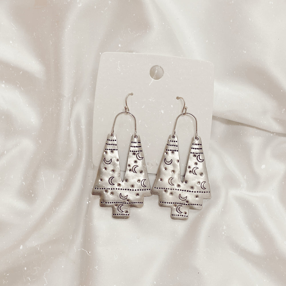 Triangulo Lunitas Plateadas Earrings
