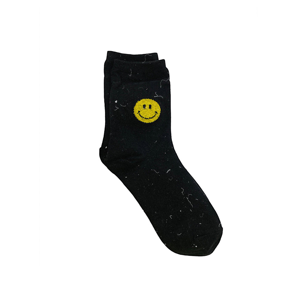 Black Classic Smiley Face Socks