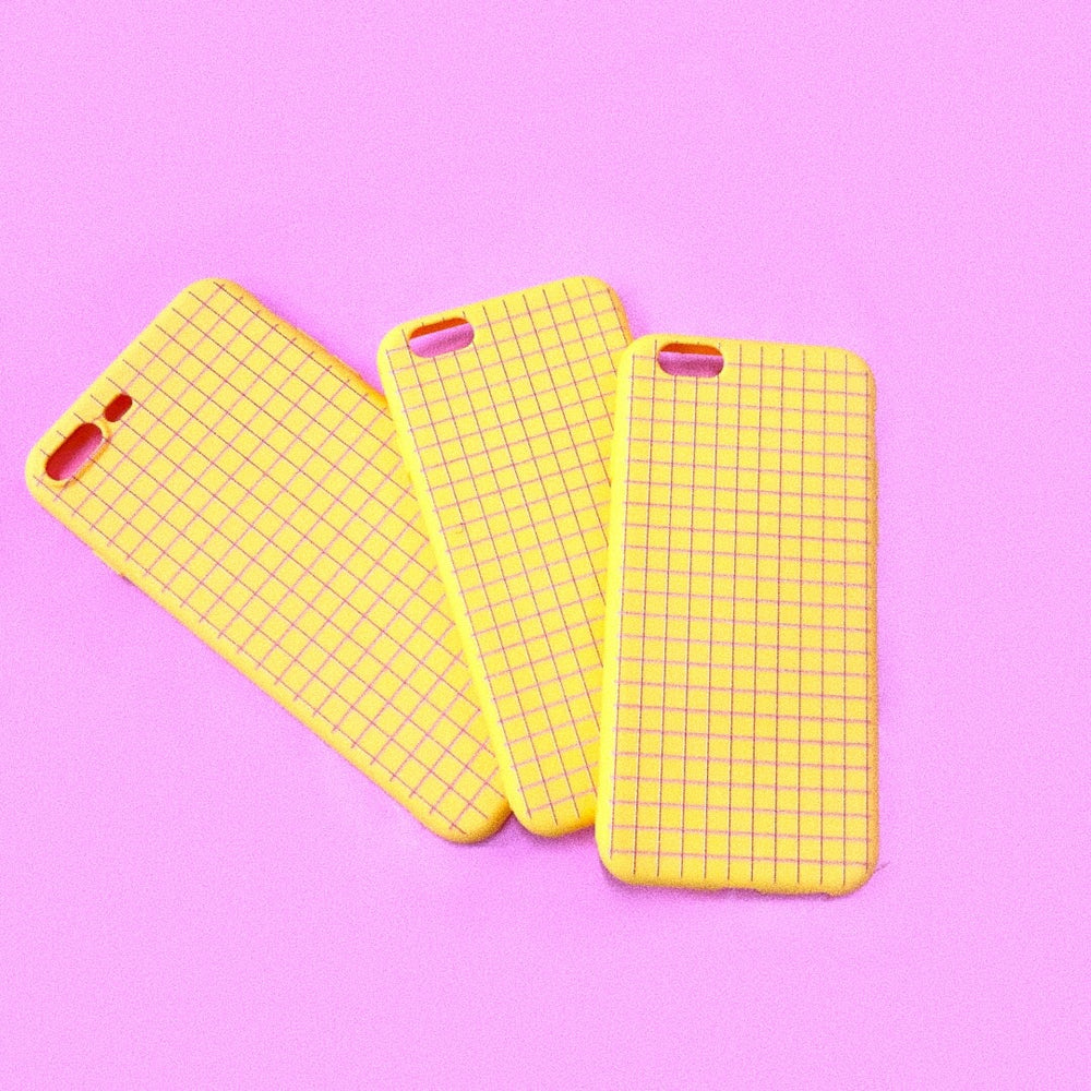 Yellow Grid iPhone Case