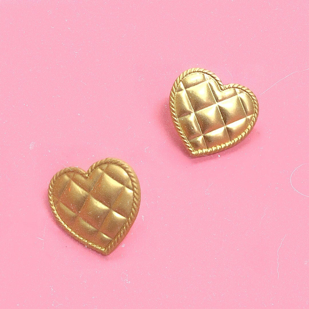 Quilted Heart Earrings