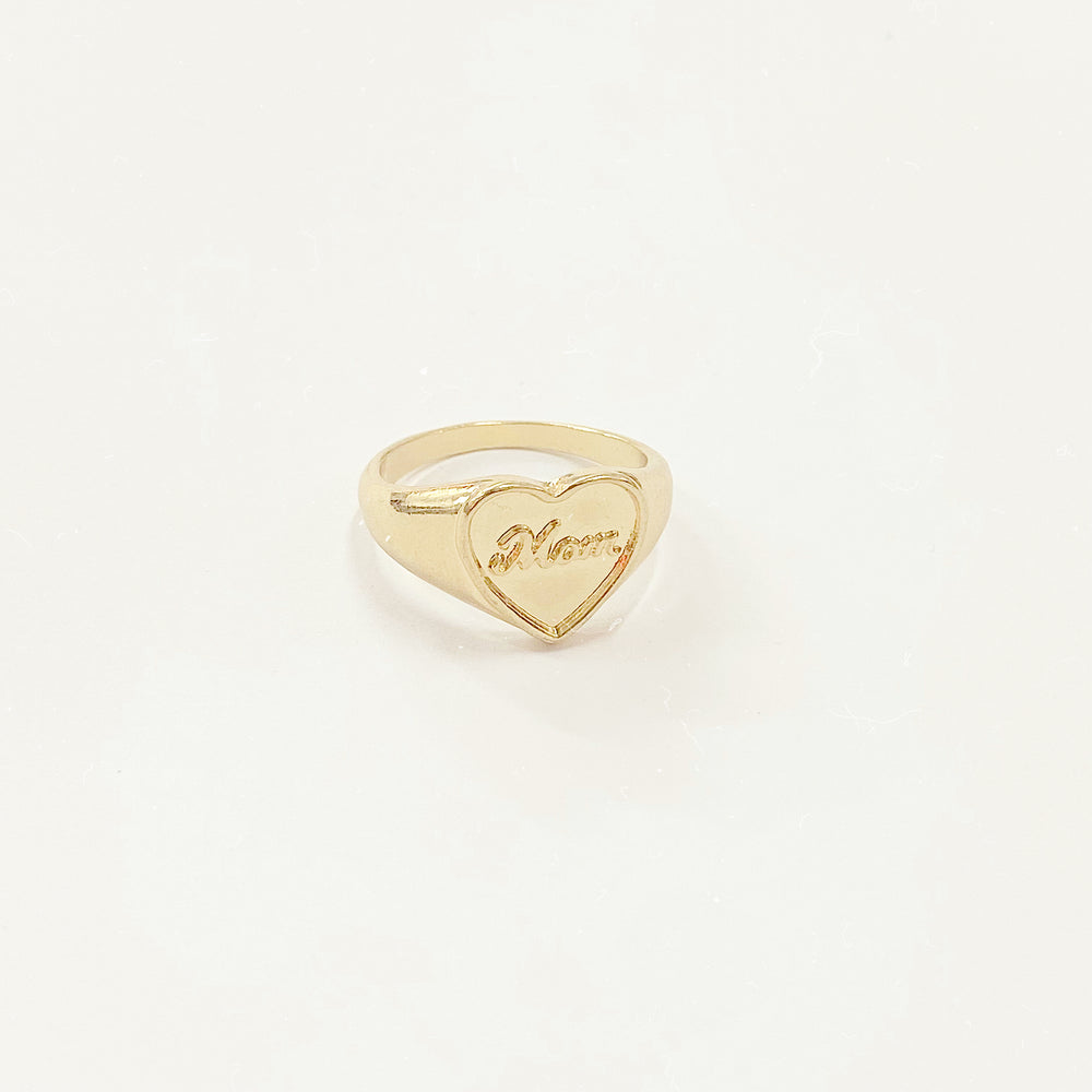 Mom Gold Heart Ring