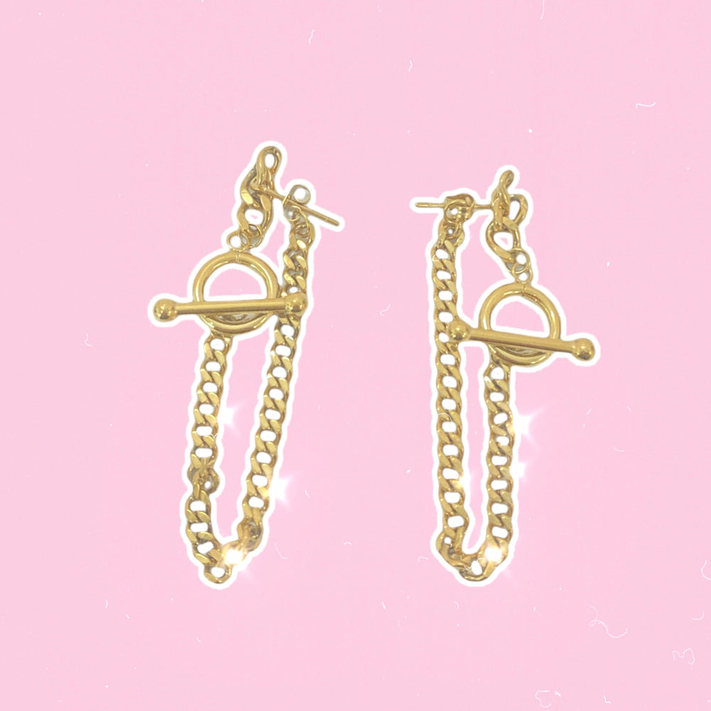 Hell Gold Chain Earrings