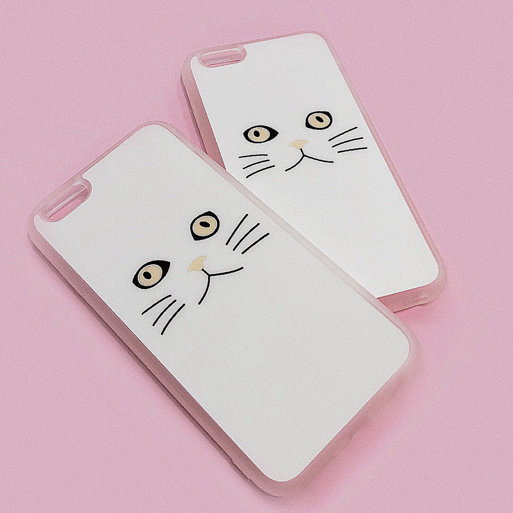 WHITE CAT iPhone Case