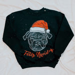 Feliz Navidog Christmas Black Sweater