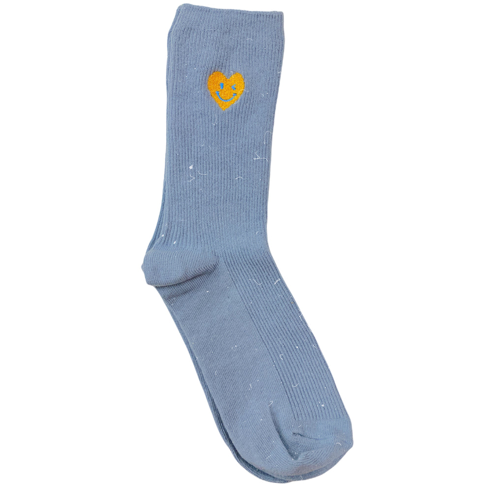 Blue Winky Heart Socks