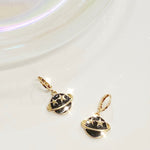Blk Saturn Earrings