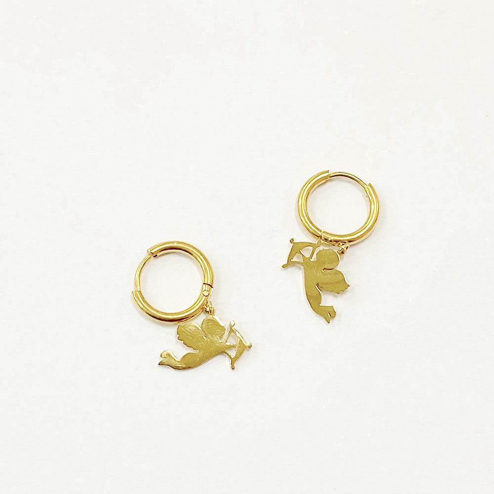 Gold Cupid Earrings