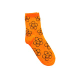 Neon Orange Happy Daisy Socks