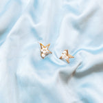 Pearl Half Star Earrings