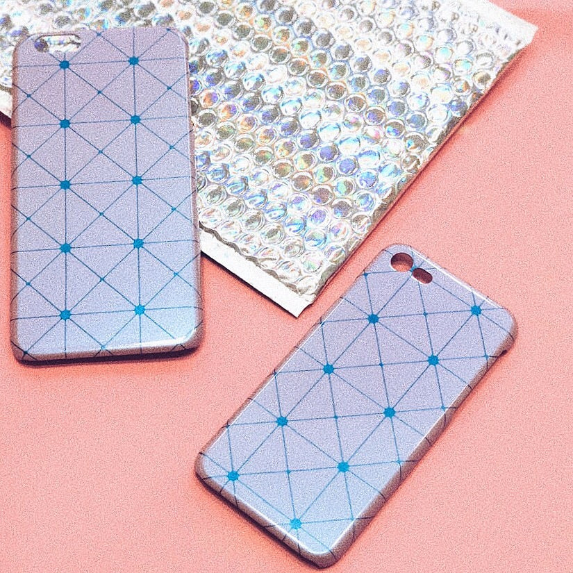 Lavender Grid iPhone Case