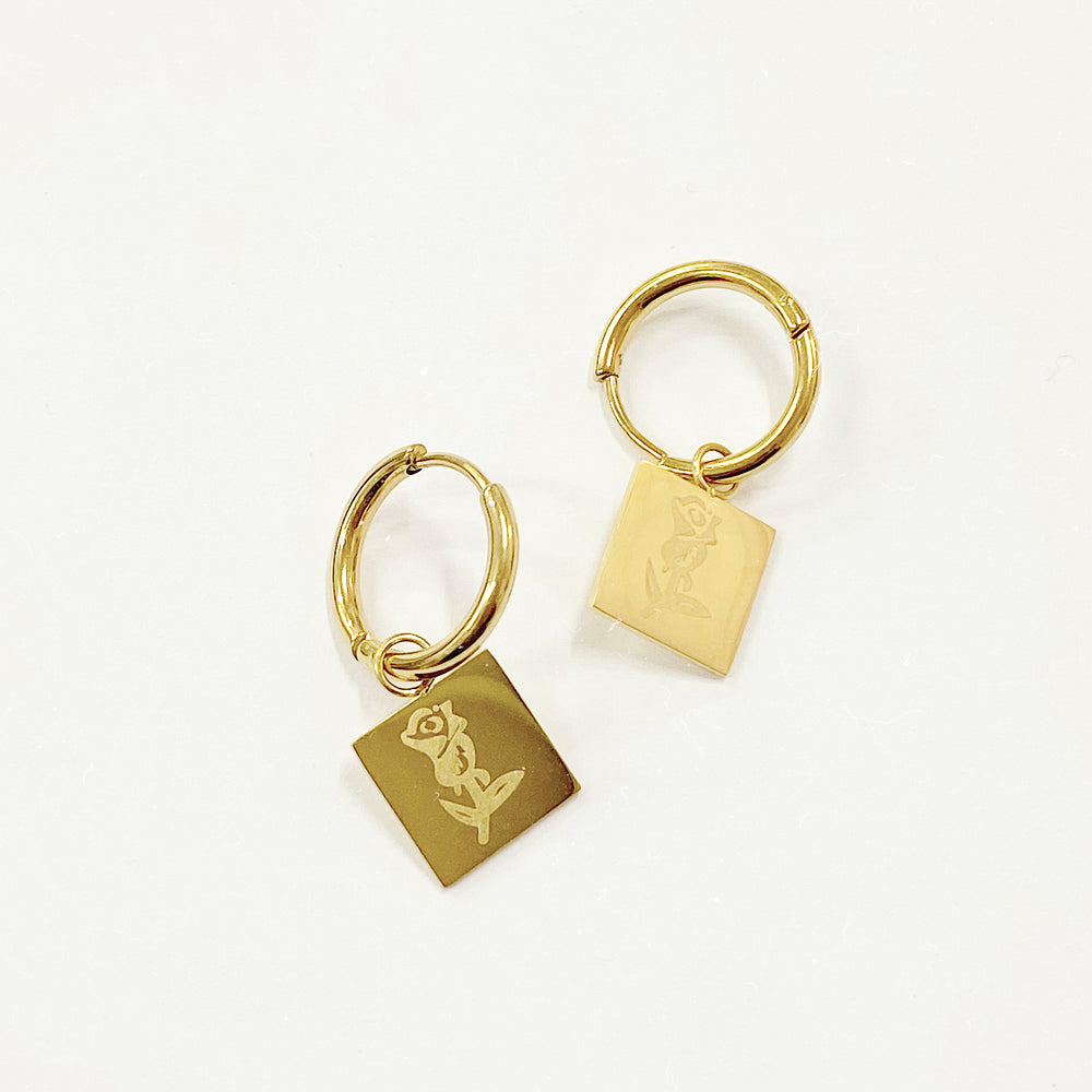Gold Flower Earrings