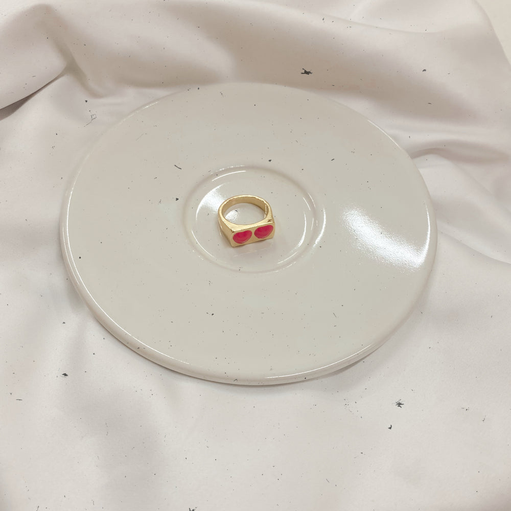 2 Pink Hearts Ring