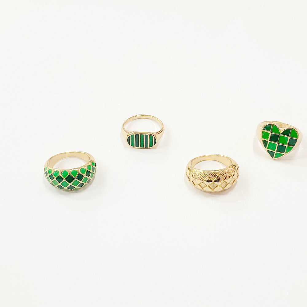 Dark Green Midi Ring Set