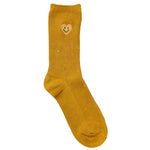 Mustard Winky Heart Socks