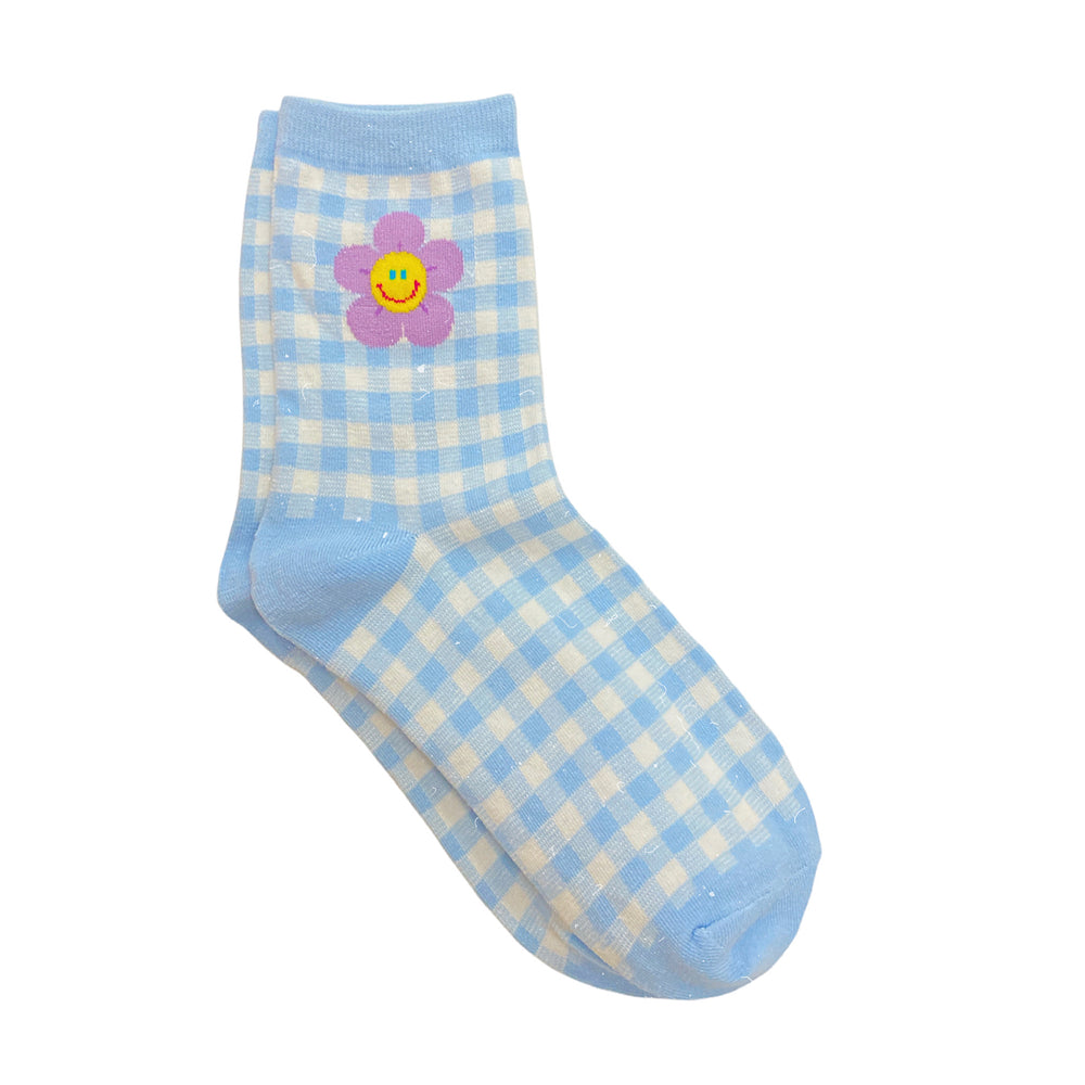 Blue Picnic Daisy Socks