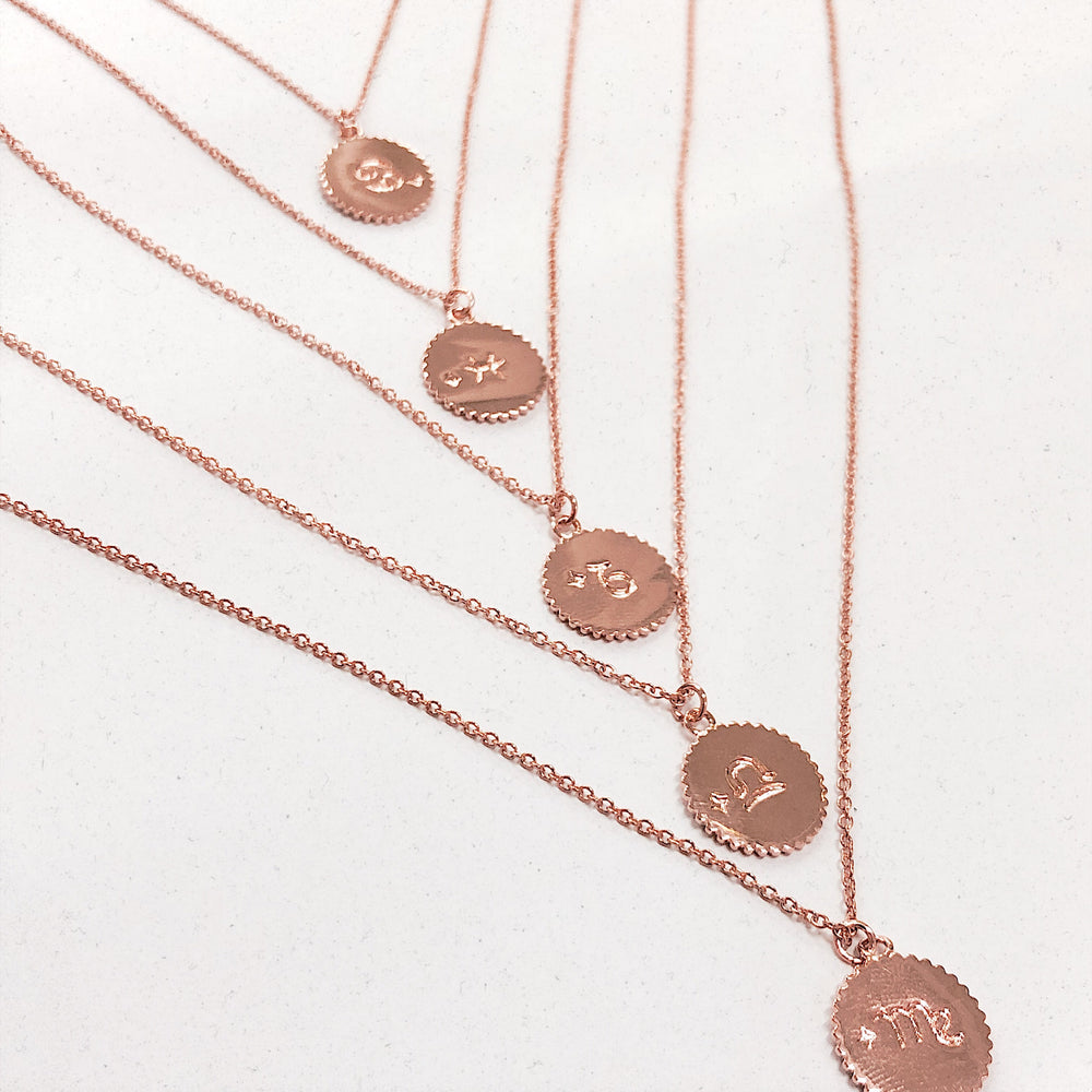 Rose Gold Zodiac Necklace