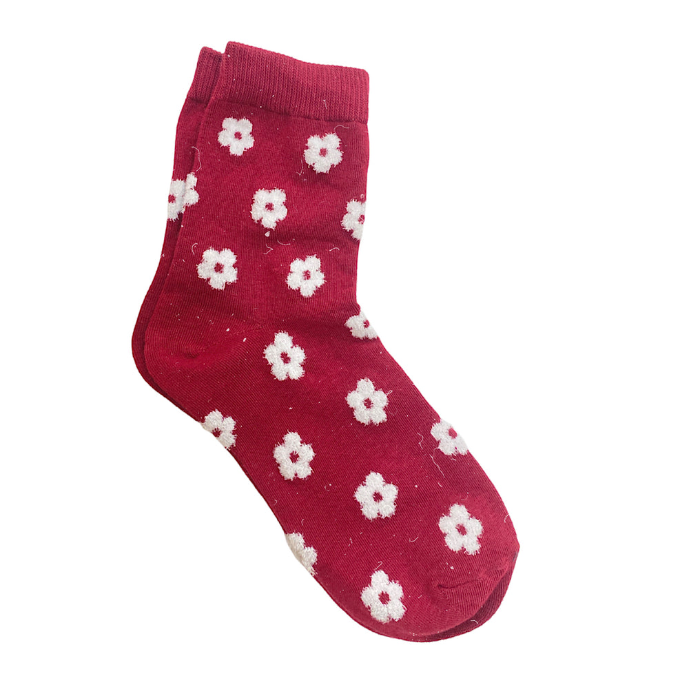 Cranberry Daisy Socks