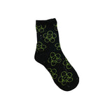Black || Neon Green Happy Daisy Socks