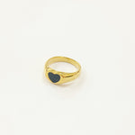 Black Heart Gold Ring