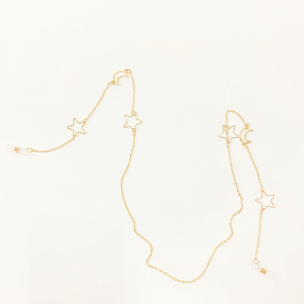 Hollow Moons and Stars Glasses Chain
