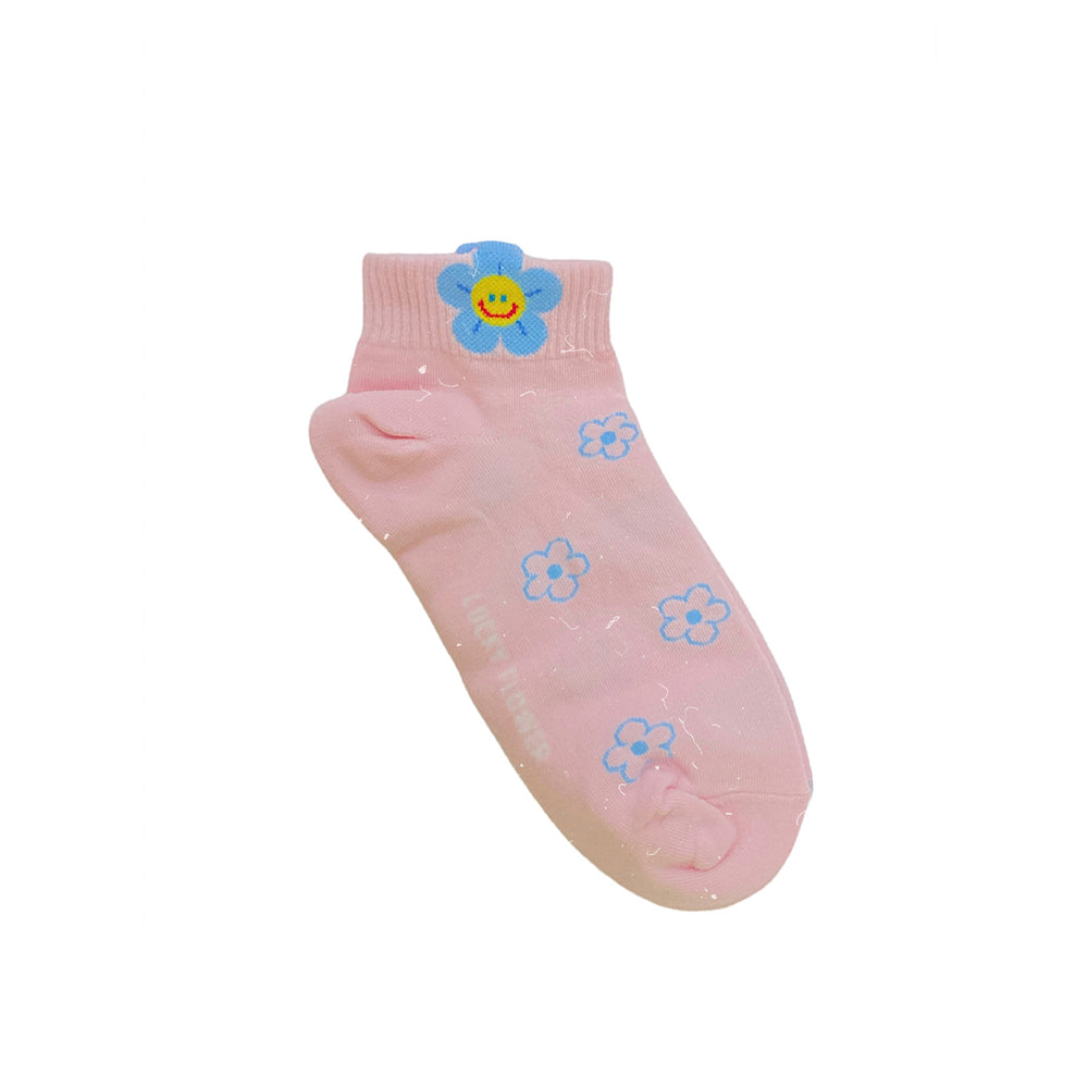 Pink Lucky Flower Socks