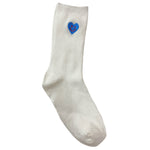 White Winky Heart Socks