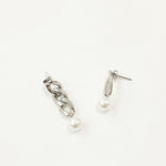Pearl Silver Chain Earrings