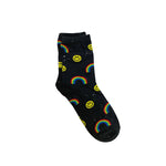 Black Rainbow + Smiley Face Socks