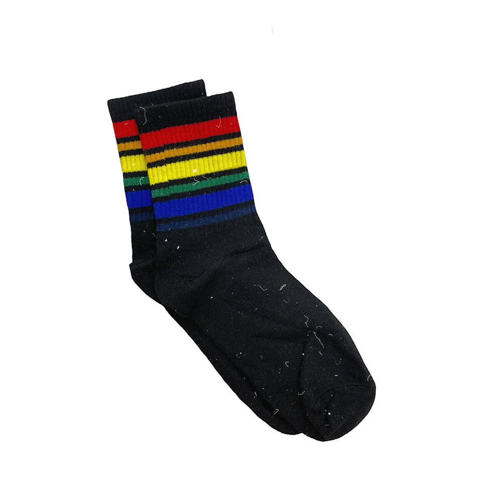 Noir Rainbow Mix Stripes Socks