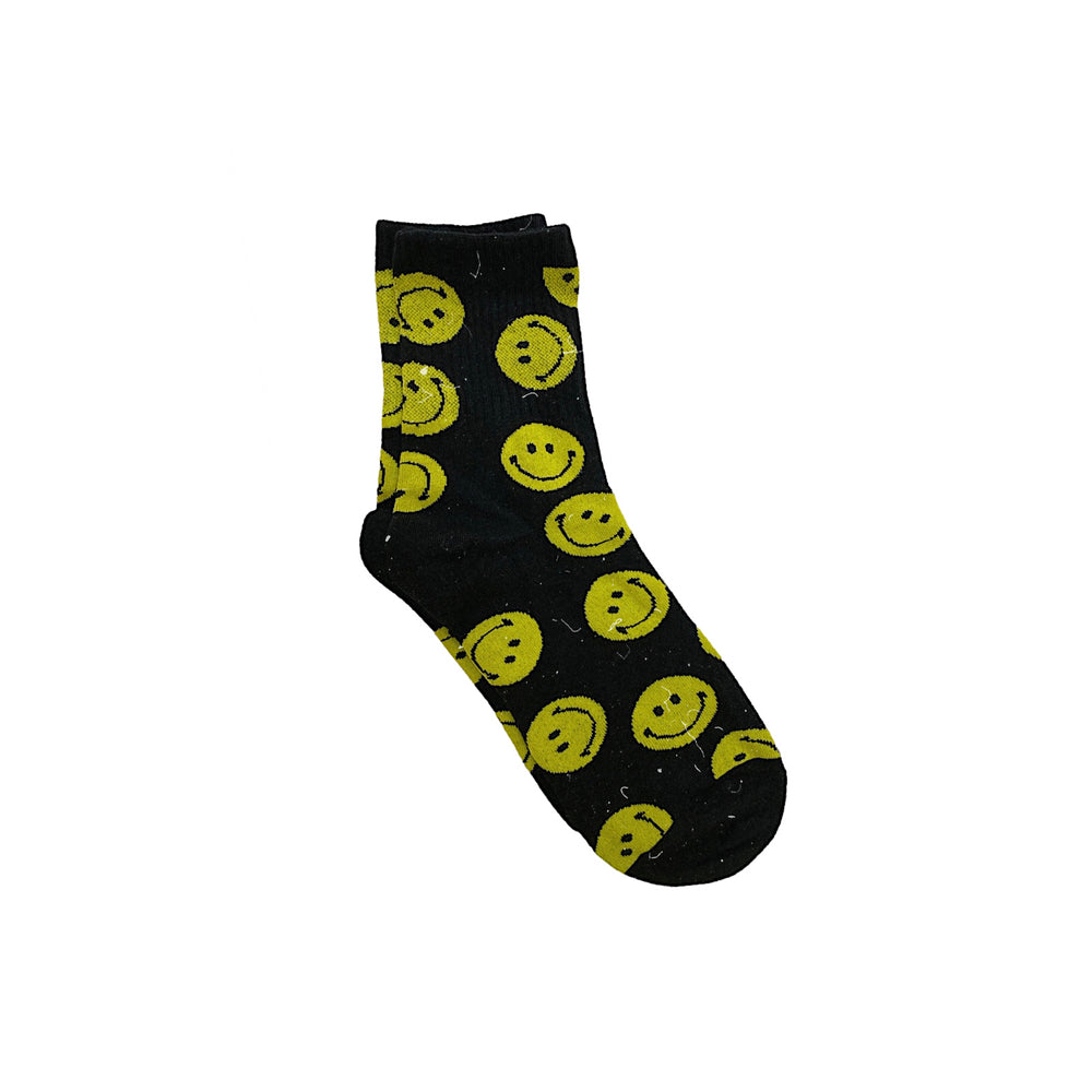 Black Multi Smiley Face Socks
