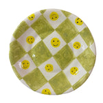 Heleh Ceramic Happy Face + Checkers Plate
