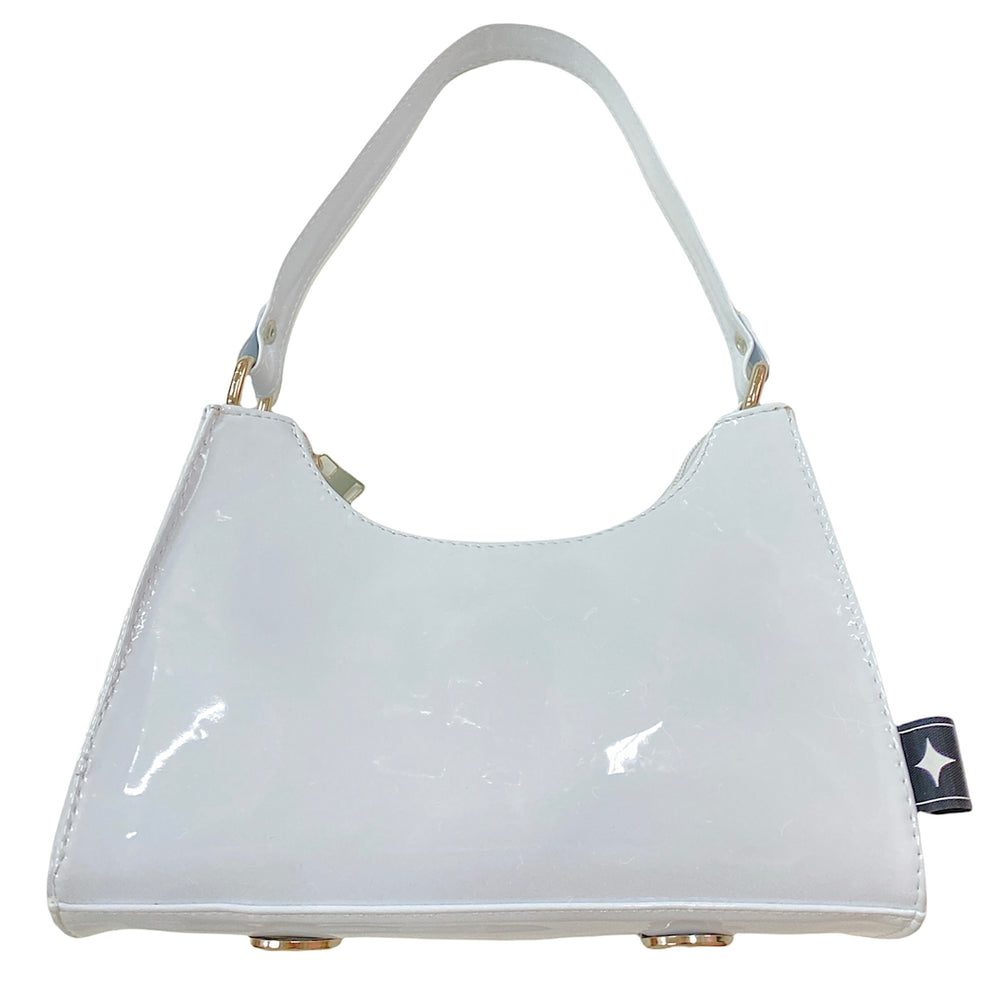 White Mona Patent Handbag