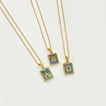 Oil Spill Shell Initial Necklace